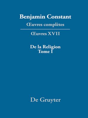 cover image of De la Religion, considérée dans sa source, ses formes et ses développements, Tome I